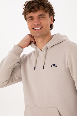 U.S. Polo Assn. Erkek Regular Fit Kapüşonlu Şardonlu Taş Basic Sweatshirt 50315582-VR049