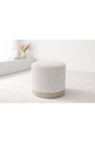 Crearthome Dekoratif Bohem Puf Tabure Makyaj Masası Pufu Bench Krem