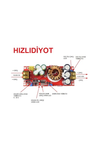 1200W Boost Modül 10-60V'Dan 12-83V 'A 20 A Yükseltici Step Up