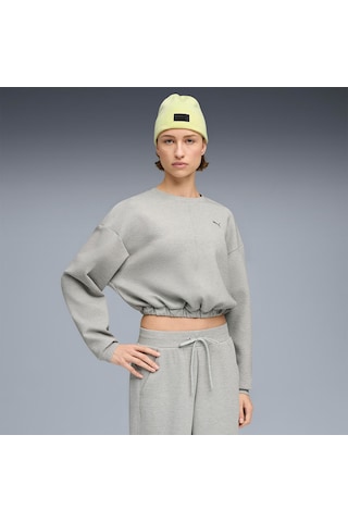 Puma Cloudspun Crew Kadın Gri Bisiklet Yaka Sweatshirt Gri