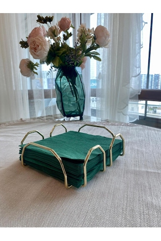 Özel Tasarım Kare Peçetelik Gold