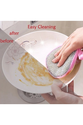 10 Adet Çift Taraflı Bulaşık Süngeri Bulaşık Yıkama Fırçası Tava Çok Renkli