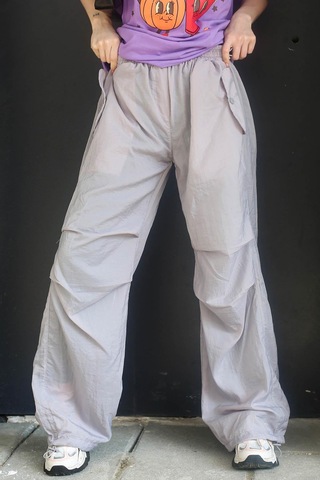 Madmext Boyalı Gri Paraşüt Jogger Kadın Pantolon Mg1726-boyalı Gri