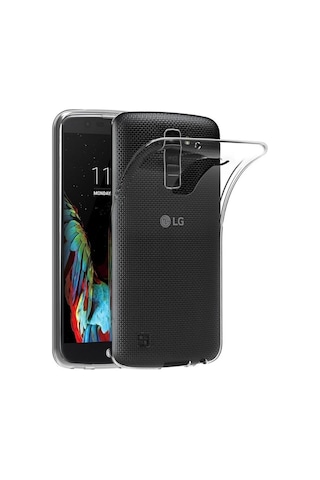 LG K10 2017 Uyumlu Şeffaf Silikon Kılıf - Kamera Korumalı Esnek Tam Koruma Kapak