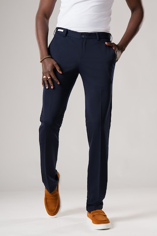 Ecer Slimfit Beli Yarım Lastikli Esnek Kumaş Rayon Yazlık Pantolon Lacivert