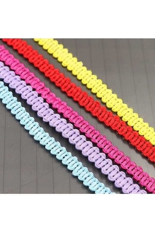 Flybuy 50m Uzunluk Polyester İpek Dantel Kemer, 0.8cm Genişlik, Bej/beyaz, Dekoratif Aksesuarlar İçin