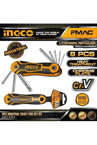 Ingco Tools Hhk14083 Kaset Allen Anahtar Seti Torx - Tork