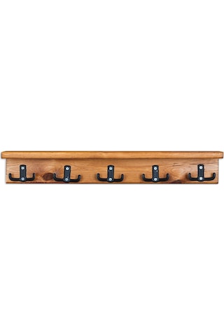 Dekoratif Ahşap Duvar Rafı Askılık Antre Hol Baharatlık Kupa Rafı 60x9x11 Cm Meşe