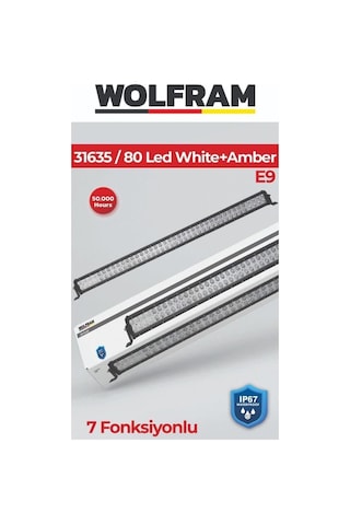 Wolfram 10v-30v Led Bar Off-road Beyaz-turuncu Çakarlı Çakar Tepe Lamba 7 Fonksiyonlu 137 Cm E9