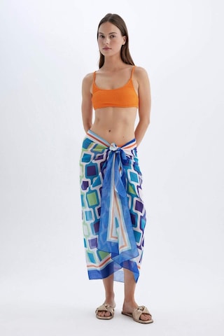 DeFacto Regular Fit Desenli Vual Pareo-Fall in Love D2745AXNSTR406 Turkuaz