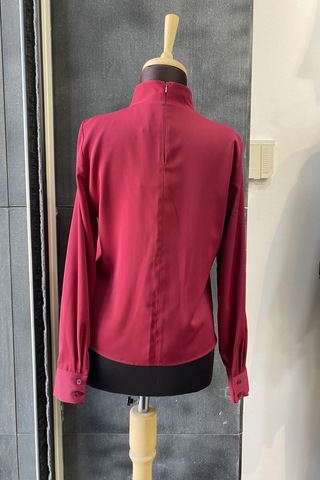 Pera Moda Gold Broş Detaylı Şık Bluz Gömlek Bordo