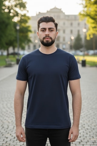 Luxıc Core Unisex Lacivert %100 Pamuk Basic Tişört Bisiklet Yaka Kısa Kol Rahat Kesim Günlük Yazlık L - Lcr-ts-lacıvert