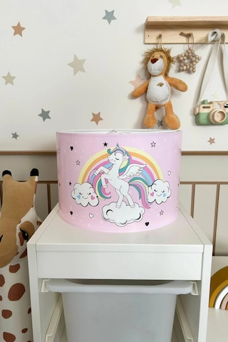Genç Çocuk Ve Bebek Odası Sihirli Unicorn Çocuk Sarkıt Avize Beyaz
