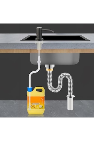 Paslanmaz Çelik Sıvı Sabunluk Pompası Lavabo Tezgah Altı Mutfak Lavaboları Banyo Tezgahları Genel