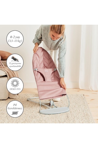 BabyBjörn Pastel Oyuncaklı Bliss Ana Kucağı Petal Woven Dusty Pink