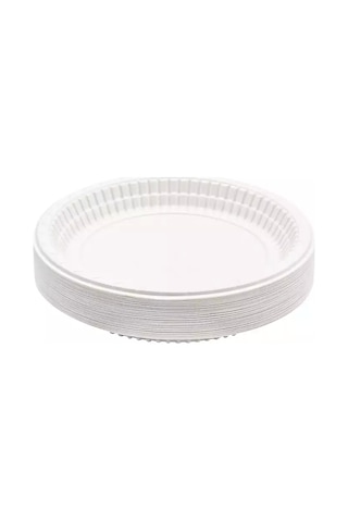Plastik Tabak Büyük Boy 100 Adet Beyaz
