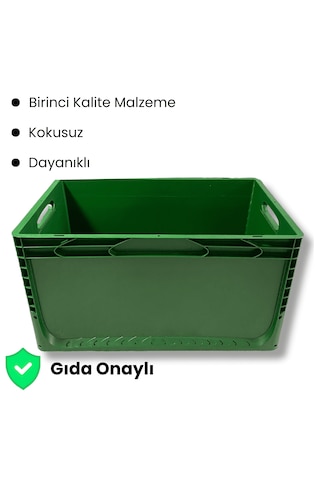 Alpbx 1.kalite Yeşil Plastik Kasa 60x40x32 Cm - Kutu 65 Litre