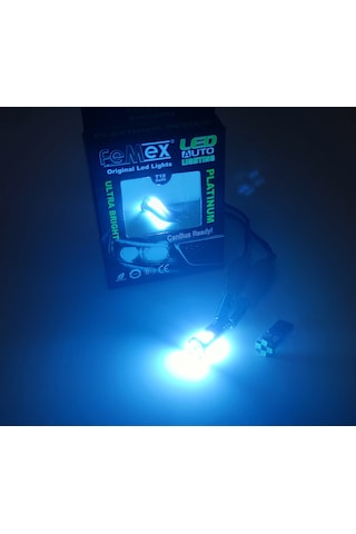 Femex  T10 3030 Chip 12Ledli Buz Mavi Turkuaz Led Ampul Aktif Canb