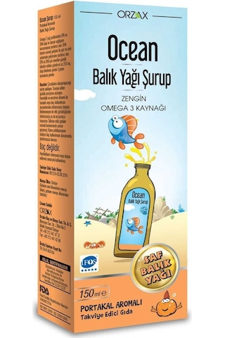 Ocean Balık Yağı Şurup Portakal Aromalı 150 ML