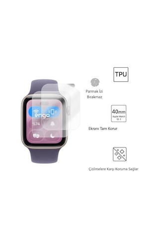 Apple Uyumlu Watch Se 3 44mm Tpu Ekran Koruyucu 2 Li Şeffaf Film