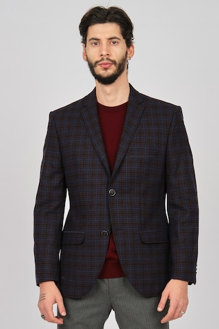 Lucas Erkek Ekoseli Spor Kesim Yün Ceket 2651001 Lacivert Lacivert(531445836) Lacivert