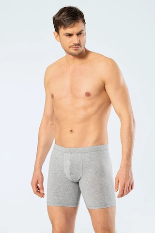 Cacharel 1336 Erkek Bel Bantlı Likralı Uzun Paçalı Boxer-gri Gri