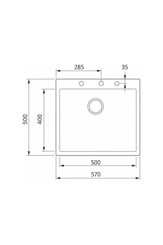 Square 50 40 Tek Göz Granit Evye Bej 115230007