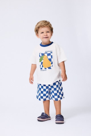 Defacto Regular Fit Beli Bağcıklı Dama Desenli Kalın Kumaş Şort Erkek Bebek I6212a526hsın176 İndigo-ın176
