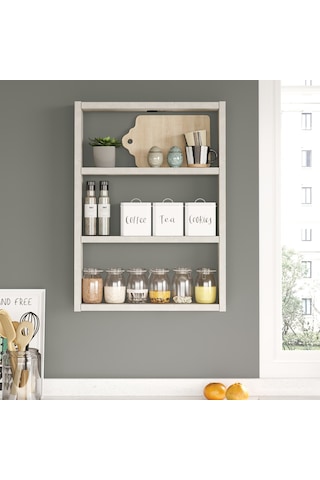 Robinhome Robin Home Marla 3'Lü Duvar Rafı Mutfak Banyo Rafı Taş Ma1-Rt