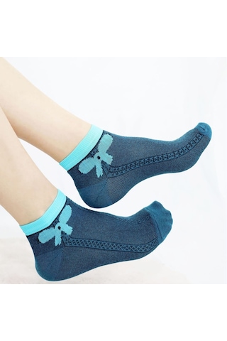 Kral Socks Kadın Çorap Renkli 10 Çift Likralı Pamuklu Penye Patik Çorap Çok Renkli