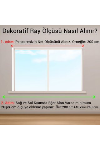 Ceviz Dekoratif Perde Alüminyum Dekoratif Ray Kornişi 250 Cm