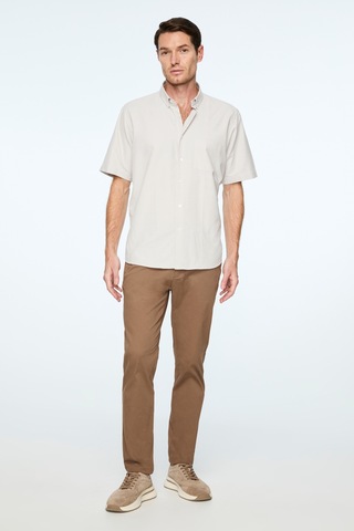 Morven Erkek Bej Trend Desenli Regular Fit Düğmeli Yaka Kısa Kollıu Cepli Gömlek 26ys004009653 Bej