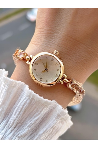 Coliseum Çelik Ve Taşlı Kordon Vintage Seri Küçük Kasa Özel Tasarım Kadın Kol Saati Sp.8933.m5 Sarı