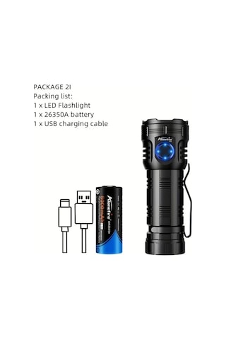 Xuweiwei Alonefire X68s Siyah 8x Led 6500k Xpg Yüksek Güç El Feneri Usb Şarj Taşınabilir Manyetik Kırmızı Uyarı 26650 Pil Açık Hava Yürüyüş Lambası Siyah