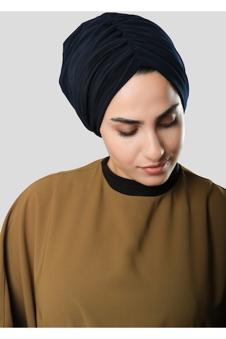 Hürrem Bone Lacivert Drapeli Salaş Tesettür Bone Sandy Büzgülü 2315 02 Lacivert