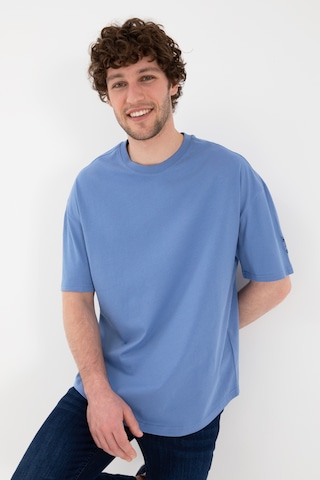 U.S. Polo Assn. Erkek Long Fit Bisiklet Yaka Koyu Mavi Basic Tişört 50305988-VR032