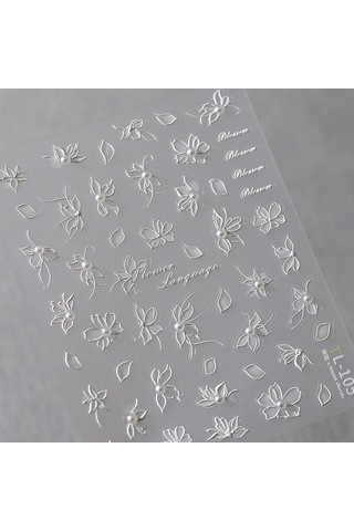 3d Kabartmalı Beyaz Çiçek Tırnak Sanatı Çıkartmaları Kendinden Yapışkanlı 5d Tırnak Aksesuarları Tırnak Sanatı Tasarım Dekorasyon Aksesuarları 1 Sayfa