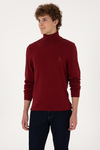 U.S. Polo Assn. Erkek Slim Fit Boğazlı Yaka Boğazlı Basic Kazak 50288884-VR014