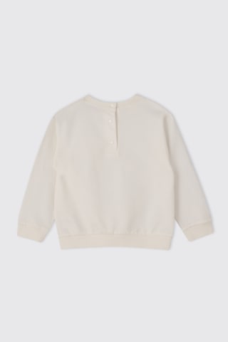 Panço Kız Bebek Aksesuar Detaylı Ekru Sweatshirt Krem