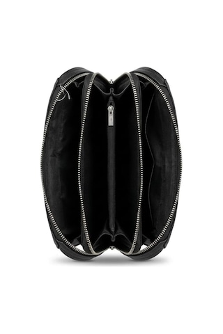 Guard Leather Siyah El Çantası / Portföy Çanta Fermuarlı, Kartlıklı Çok Bölmeli Çok Renkli