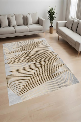 Rovigo Home Dijital Baskı Yıkanabilir Kaymaz Taban Salon Halısı Ve Yolluk Rv096-fnl383 Bej