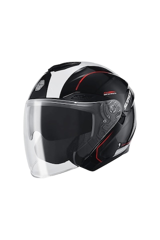 Scoyco Of-669 Shuttle Güneş Vizörlü Açık Yarım Kask Beyaz - Siyah