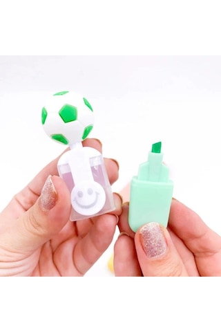 Top Figürlü 6 Lı Fosforlu Kalem Sarı