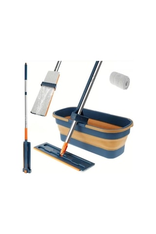 Katlanabilir Temizlik Mopu Ve Tekerlekli Kova Seti Çok Renkli