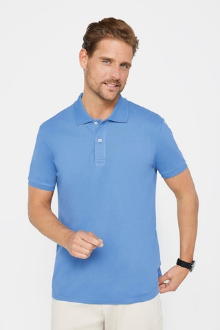 Tudors Erkek Slim Fit Dar Kesim Pamuk Mavi Polo Yaka Tişört-32724 Mavi