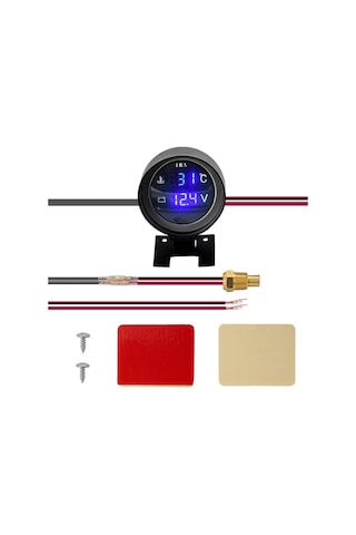 Yifomall 12v/24v Araçlar İçin Dijital Sıcaklık Ve Voltaj Göstergesi - 2'li Kombin