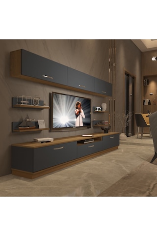 Decoraktiv Trendstyle 8y Mdf Tv Ünitesi Tv Sehpası Pera - Antrasit