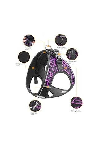 Soulader Köpek Tasması Yelek Tarzı Göğüs Ve Sırttan Bağlamalı Evcil Hayvan Gezdirme Ürünü Yansıtıcı Işıklı Küçük Orta Boy Köpekler İçin