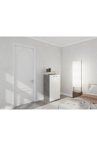 2 Kapaklı Çok Amaçlı Dolap Hanoi Beyaz Beyaz