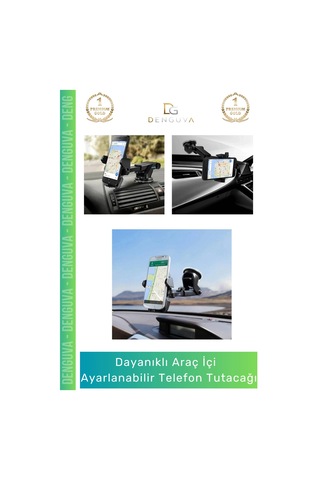 Telefontutacağı Güçlü Vantuzlu Dayanıklı Silikon Pedli Evrensel Tablet Siyah Araba Içi Telefon Tuta Diğer